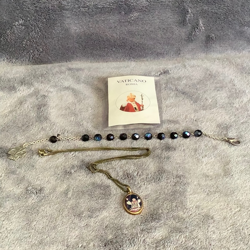 Pope John Paul II Necklace and Bracelet